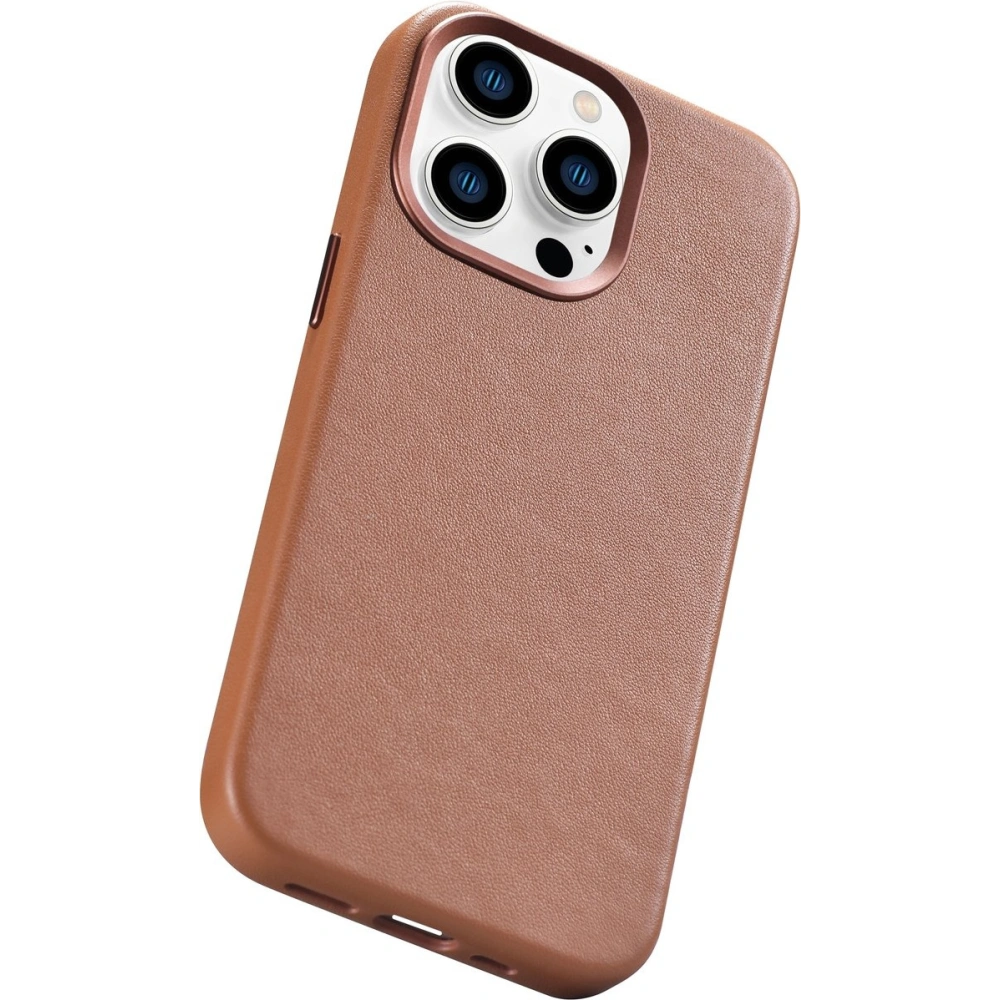Etui iCarer Case Leather MagSafe Apple iPhone 14 Pro brązowy
