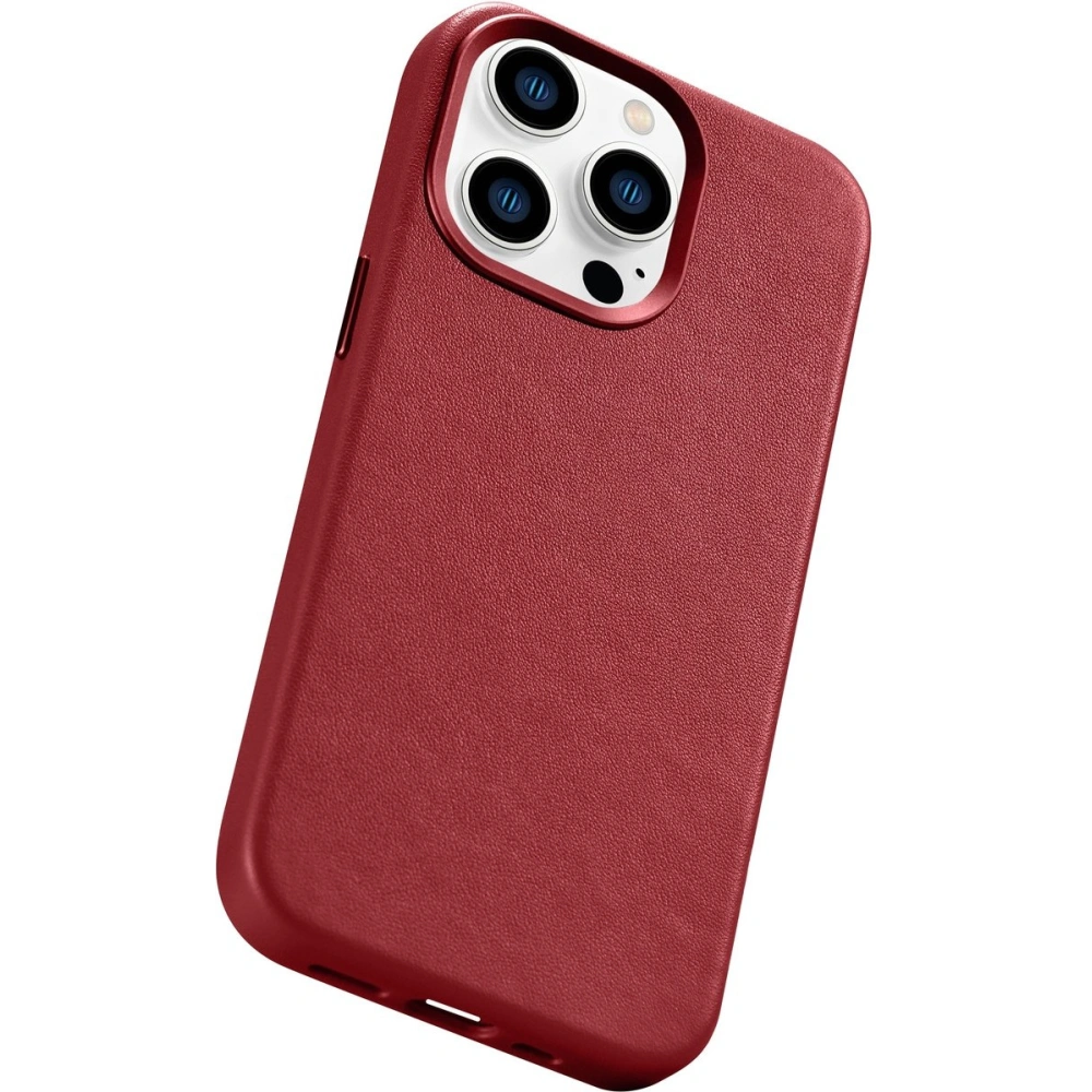 Etui iCarer Case Leather MagSafe Apple iPhone 14 Pro czerwony