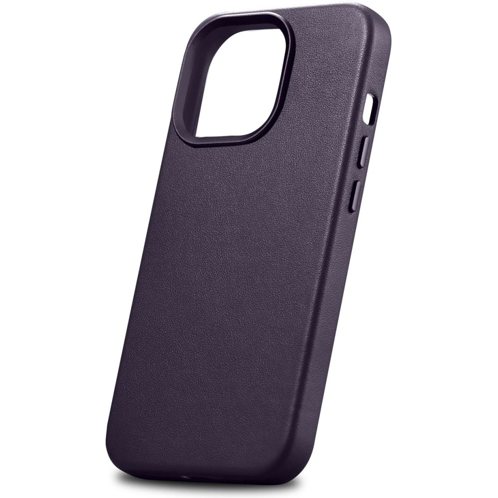 Etui iCarer Case Leather MagSafe Apple iPhone 14 Pro ciemnofioletowy