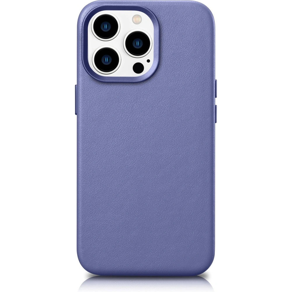 Etui iCarer Case Leather MagSafe Apple iPhone 14 Pro jasnofioletowy