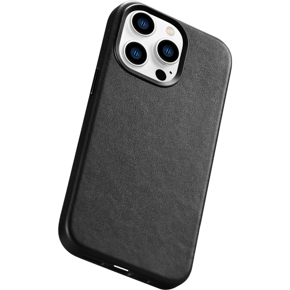 Etui iCarer Case Leather MagSafe Apple iPhone 14 Pro Max czarny