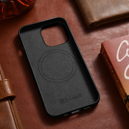 Kup Husă iCarer Case Leather MagSafe Apple iPhone 14 Pro Max negru - ICR355 - {ean13} - Sklep Home Screen
