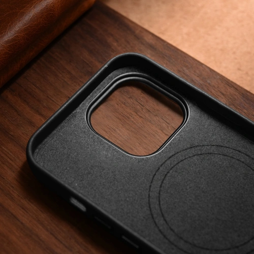 Kup Husă iCarer Case Leather MagSafe Apple iPhone 14 Pro Max negru - ICR355 - {ean13} - Sklep Home Screen