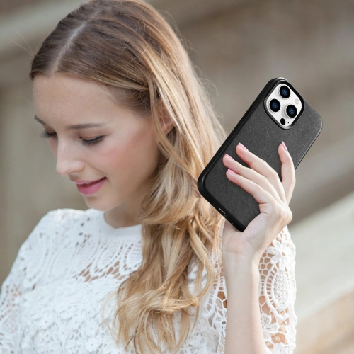 Kup Husă iCarer Case Leather MagSafe Apple iPhone 14 Pro Max negru - ICR355 - {ean13} - Sklep Home Screen