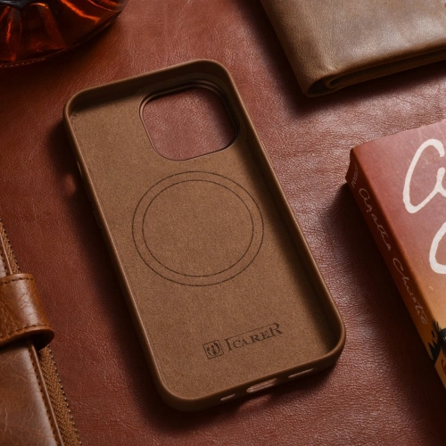Kup Etui iCarer Case Leather MagSafe Apple iPhone 14 Pro Max barna - ICR356 - {ean13} - Sklep Home Screen