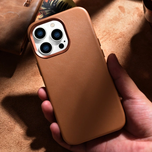 Kup Etui iCarer Case Leather MagSafe Apple iPhone 14 Pro Max barna - ICR356 - {ean13} - Sklep Home Screen