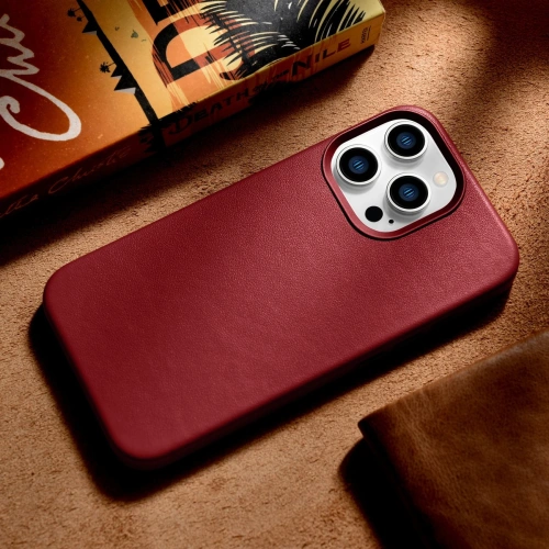 Kup Case iCarer Case Leder MagSafe Apple iPhone 14 Pro Max rot - ICR357 - {ean13} - Sklep Home Screen