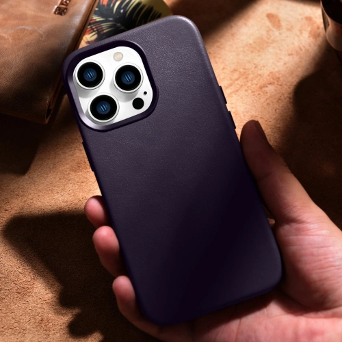 Kup Etui iCarer Case Leather MagSafe Apple iPhone 14 Pro Max tmavě fialové - ICR358 - {ean13} - Sklep Home Screen