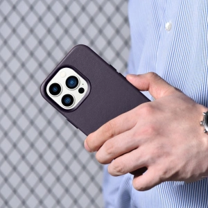 Kup Etui iCarer Case Leather MagSafe Apple iPhone 14 Pro Max ciemnofioletowy - ICR358 - {ean13} - Sklep Home Screen