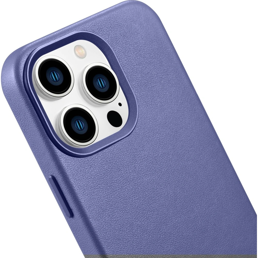 Etui iCarer Case Leather MagSafe Apple iPhone 14 Pro Max jasnofioletowy