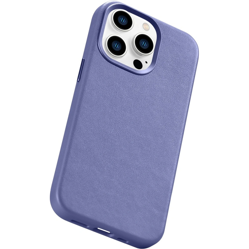 Etui iCarer Case Leather MagSafe Apple iPhone 14 Pro Max jasnofioletowy