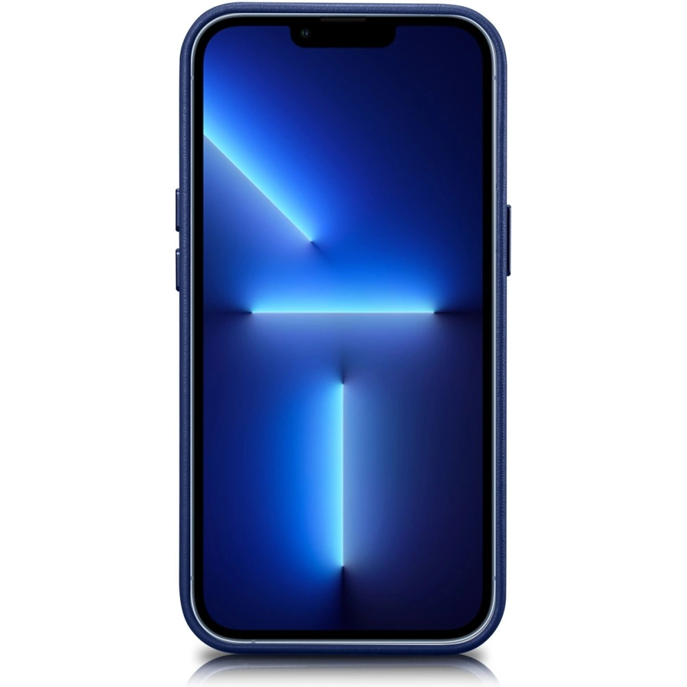 Etui iCarer Case Leather MagSafe Apple iPhone 14 Pro Max niebieski