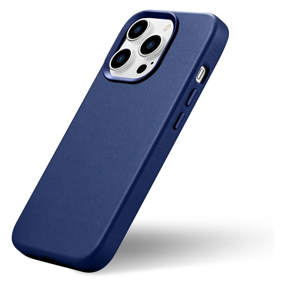Etui iCarer Case Leather MagSafe Apple iPhone 14 Pro Max niebieski