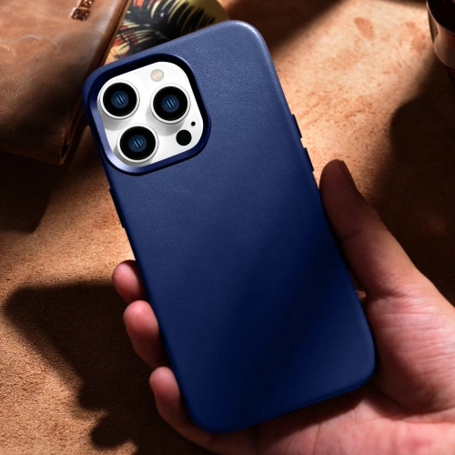 Kup Case iCarer Case Leder MagSafe Apple iPhone 14 Pro Max blau - ICR360 - {ean13} - Sklep Home Screen