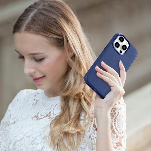 Kup Case iCarer Case Leder MagSafe Apple iPhone 14 Pro Max blau - ICR360 - {ean13} - Sklep Home Screen
