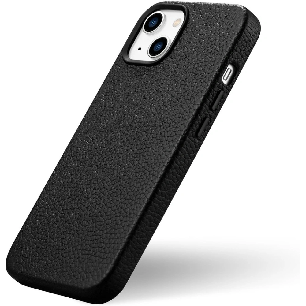 Etui iCarer Litchi Premium Leather MagSafe Apple iPhone 14 czarny