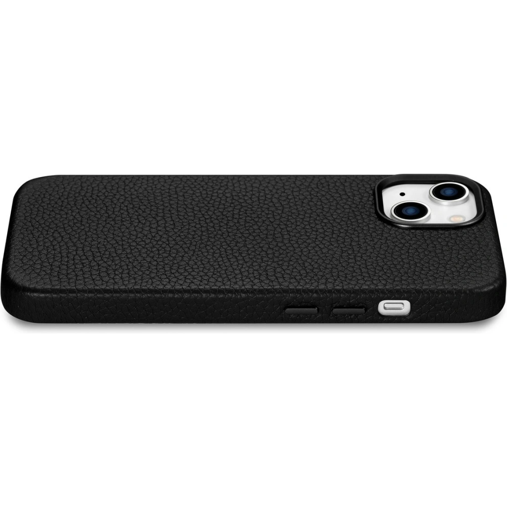 Etui iCarer Litchi Premium Leather MagSafe Apple iPhone 14 czarny