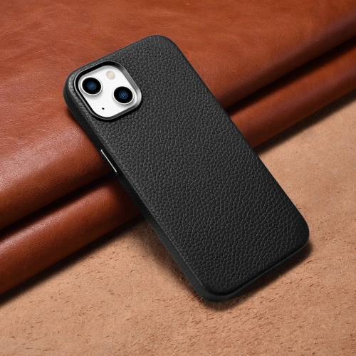 Buy iCarer Litchi Premium Leather MagSafe Apple iPhone 14 black - ICR361 - {ean13} - Home Screen Store Europe