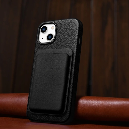 Kup Case iCarer Litchi Premium Leder MagSafe Apple iPhone 14 schwarz - ICR361 - {ean13} - Sklep Home Screen
