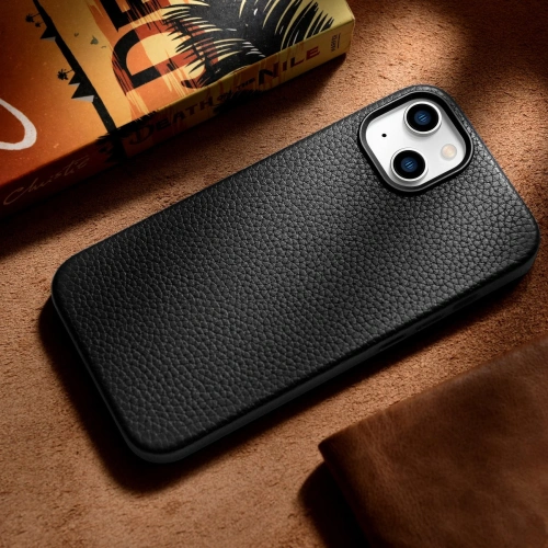 Kup Case iCarer Litchi Premium Leder MagSafe Apple iPhone 14 schwarz - ICR361 - {ean13} - Sklep Home Screen