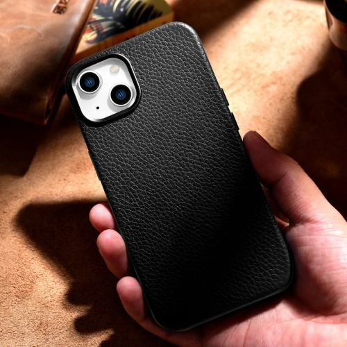 Kup Etui iCarer Litchi Premium Leather MagSafe Apple iPhone 14 černé - ICR361 - {ean13} - Sklep Home Screen