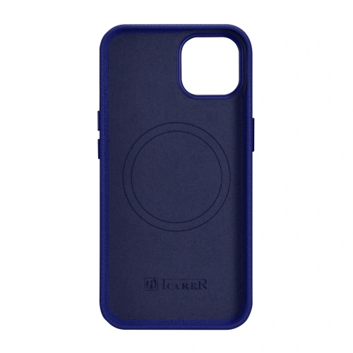 Kup Etui iCarer Litchi Premium Leather MagSafe Apple iPhone 14 sötétkék - ICR362 - {ean13} - Sklep Home Screen