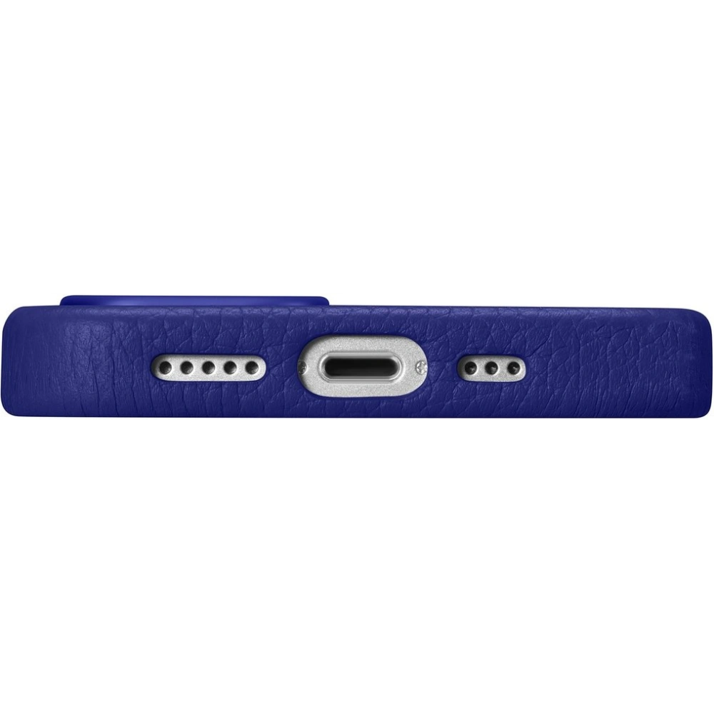 Etui iCarer Litchi Premium Leather MagSafe Apple iPhone 14 ciemnoniebieski