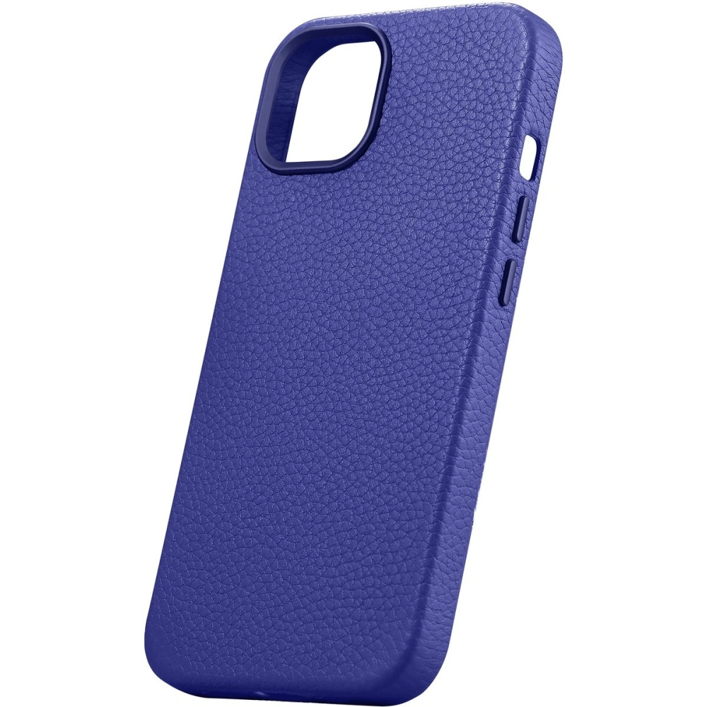 Etui iCarer Litchi Premium Leather MagSafe Apple iPhone 14 ciemnoniebieski