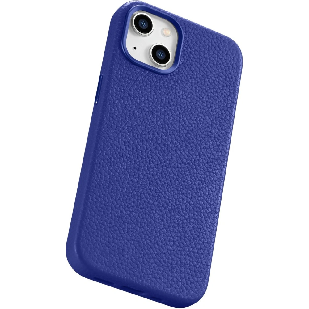 Etui iCarer Litchi Premium Leather MagSafe Apple iPhone 14 ciemnoniebieski