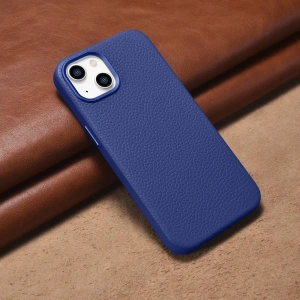 Kup Etui iCarer Litchi Premium Leather MagSafe Apple iPhone 14 tmavě modrý - ICR362 - {ean13} - Sklep Home Screen