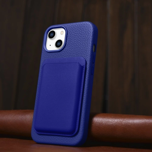 Kup Etui iCarer Litchi Premium Leather MagSafe Apple iPhone 14 sötétkék - ICR362 - {ean13} - Sklep Home Screen