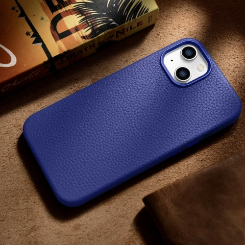 Kup Etui iCarer Litchi Premium Leather MagSafe Apple iPhone 14 sötétkék - ICR362 - {ean13} - Sklep Home Screen