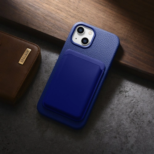 Kup Etui iCarer Litchi Premium Leather MagSafe Apple iPhone 14 sötétkék - ICR362 - {ean13} - Sklep Home Screen