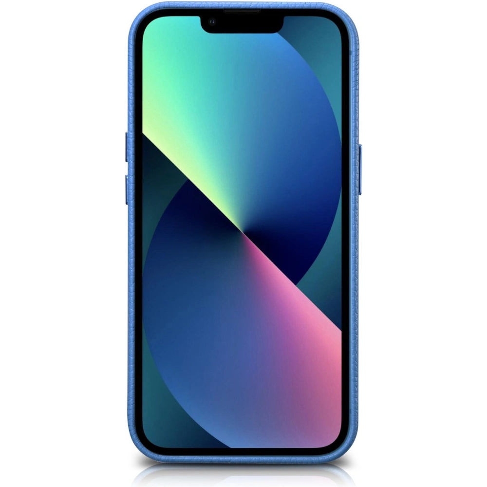 Etui iCarer Litchi Premium Leather MagSafe Apple iPhone 14 jasnoniebieski