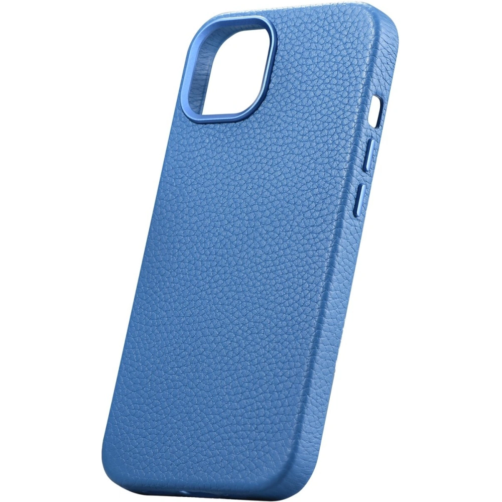 Etui iCarer Litchi Premium Leather MagSafe Apple iPhone 14 jasnoniebieski