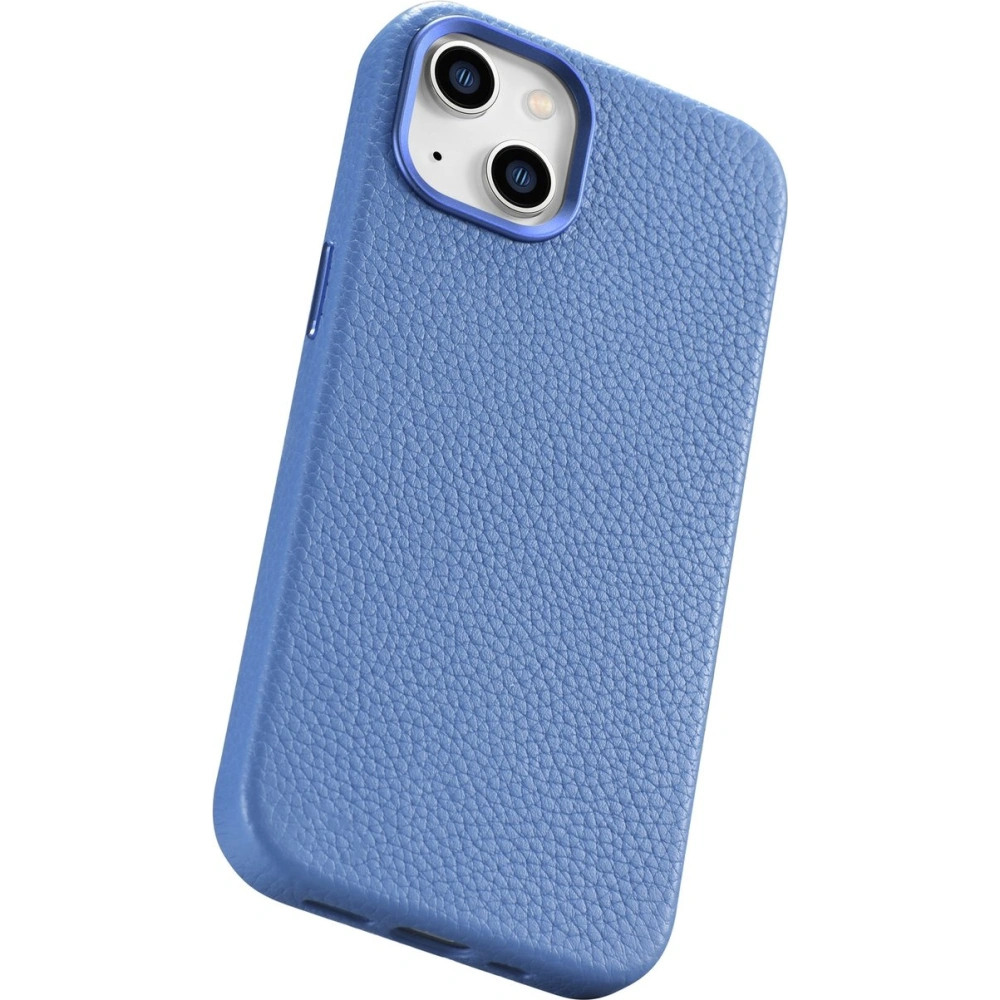 Etui iCarer Litchi Premium Leather MagSafe Apple iPhone 14 jasnoniebieski
