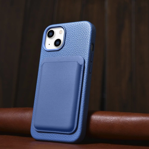 Kup Etui iCarer Litchi Premium Leather MagSafe Apple iPhone 14 világoskék - ICR363 - {ean13} - Sklep Home Screen