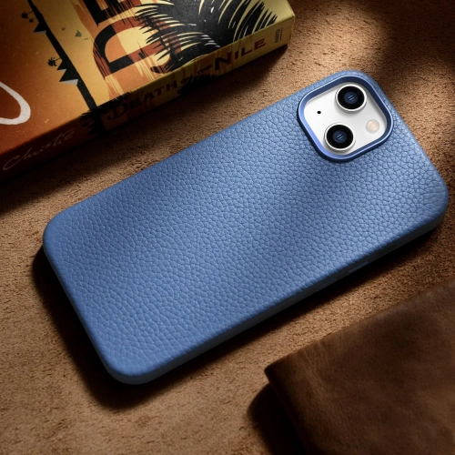 Kup Etui iCarer Litchi Premium Leather MagSafe Apple iPhone 14 világoskék - ICR363 - {ean13} - Sklep Home Screen