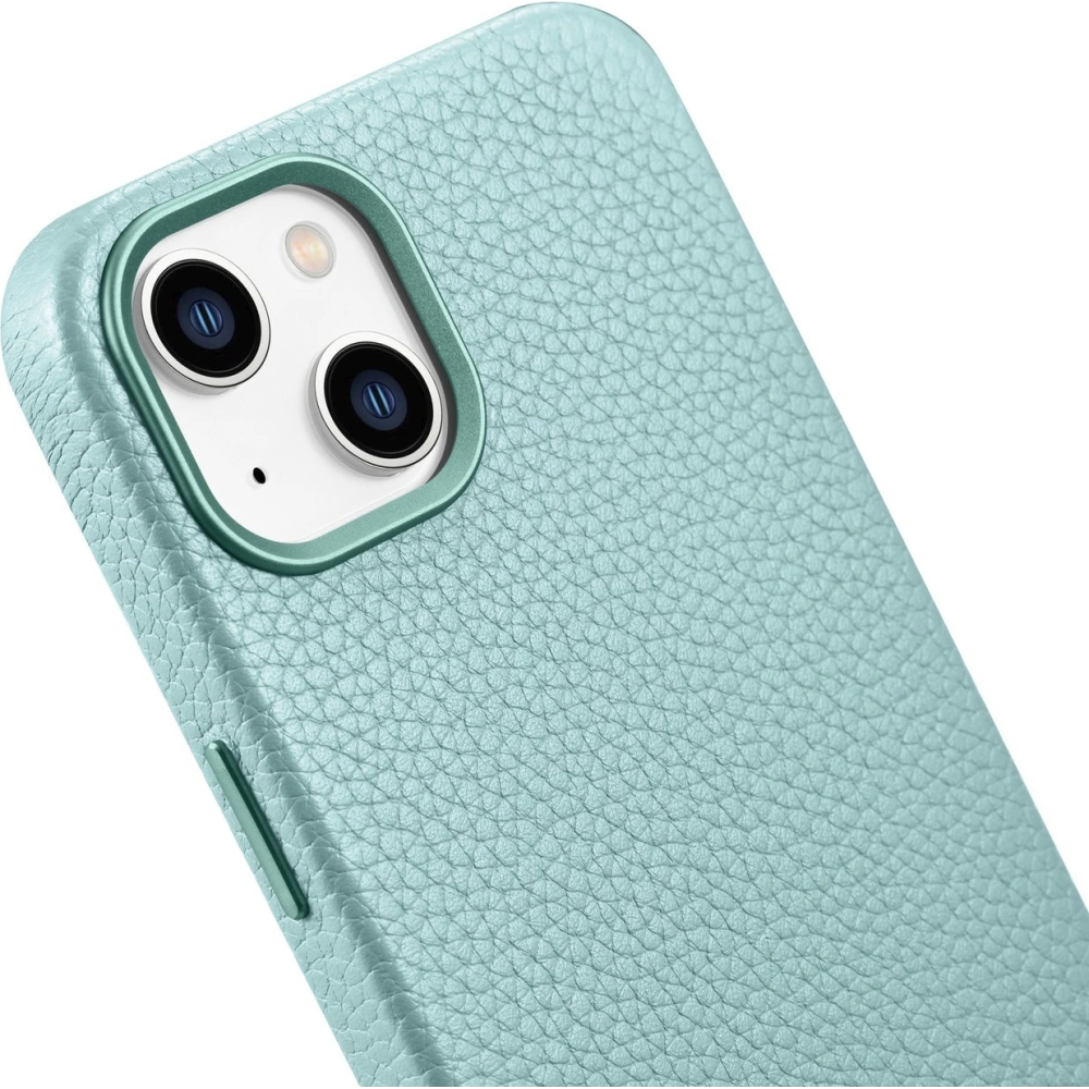 Etui iCarer Litchi Premium Leather MagSafe Apple iPhone 14 zielony