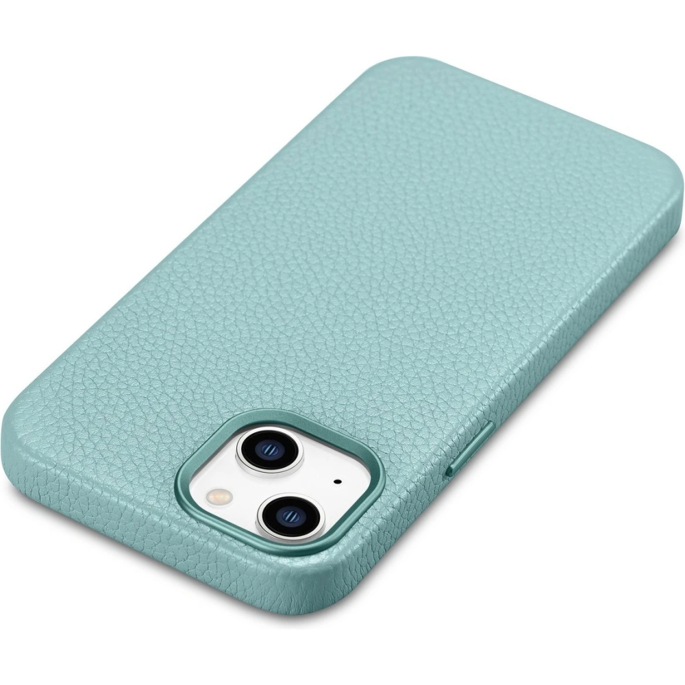 Etui iCarer Litchi Premium Leather MagSafe Apple iPhone 14 zielony
