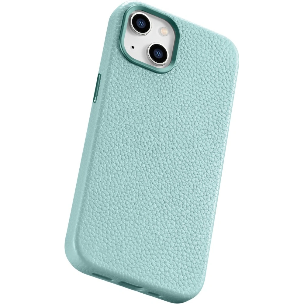 Etui iCarer Litchi Premium Leather MagSafe Apple iPhone 14 zielony