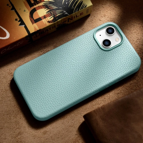 Kup Etui iCarer Litchi Premium Leather MagSafe Apple iPhone 14 zöld - ICR364 - {ean13} - Sklep Home Screen