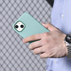 Kup Carcasă iCarer Litchi Premium Leather MagSafe Apple iPhone 14 verde - ICR364 - {ean13} - Sklep Home Screen