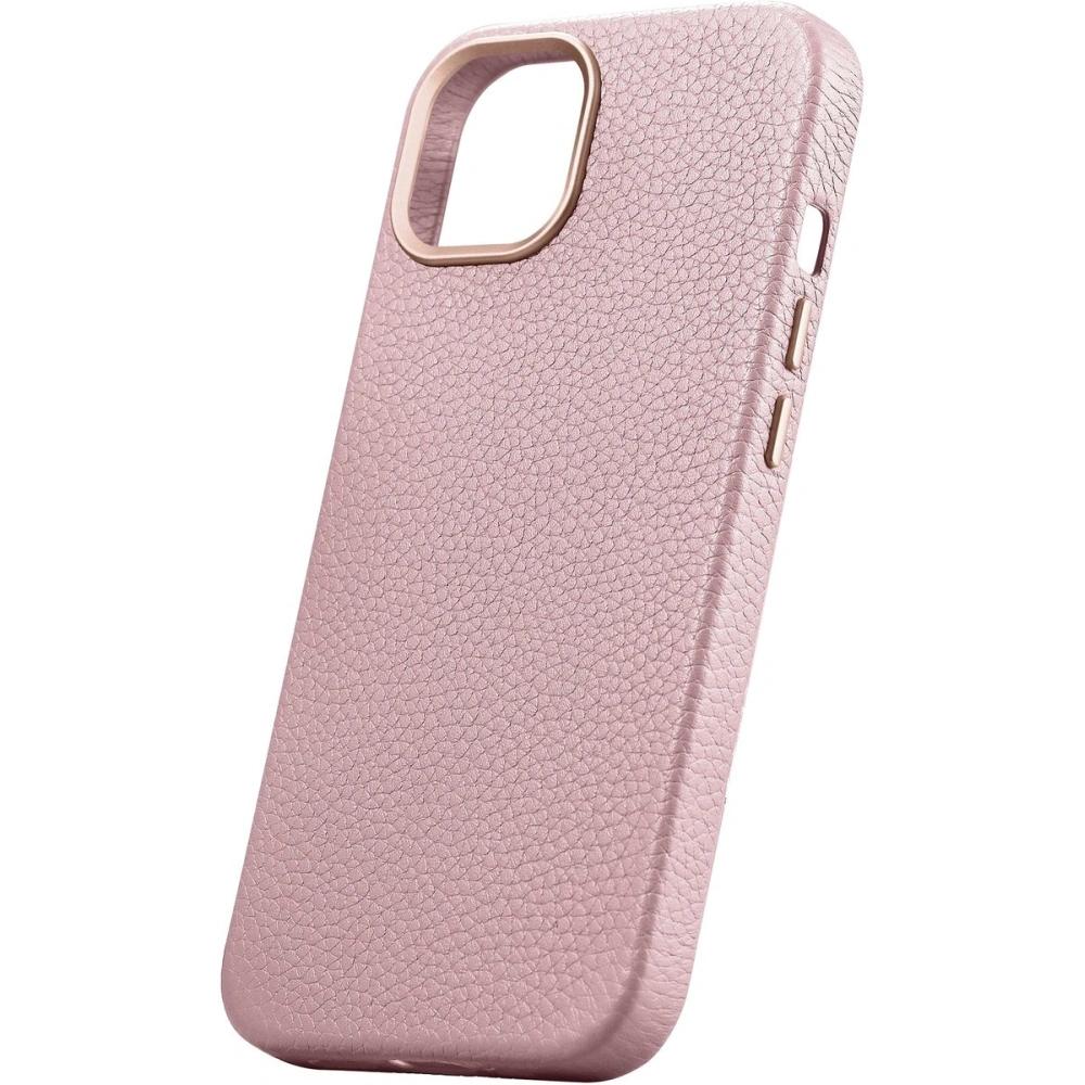 Etui iCarer Litchi Premium Leather MagSafe Apple iPhone 14 różowy