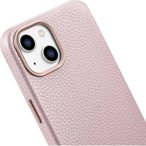 Kup Etui iCarer Litchi Premium Leather MagSafe Apple iPhone 14 růžové - ICR365 - {ean13} - Sklep Home Screen