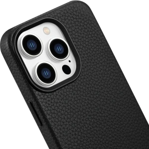 Kup Etui iCarer Litchi Premium Leather MagSafe Apple iPhone 14 Pro černý - ICR366 - {ean13} - Sklep Home Screen