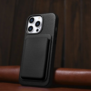 Kup Etui iCarer Litchi Premium Leather MagSafe Apple iPhone 14 Pro černý - ICR366 - {ean13} - Sklep Home Screen