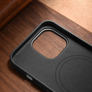 Kup Etui iCarer Litchi Premium Leather MagSafe Apple iPhone 14 Pro černý - ICR366 - {ean13} - Sklep Home Screen
