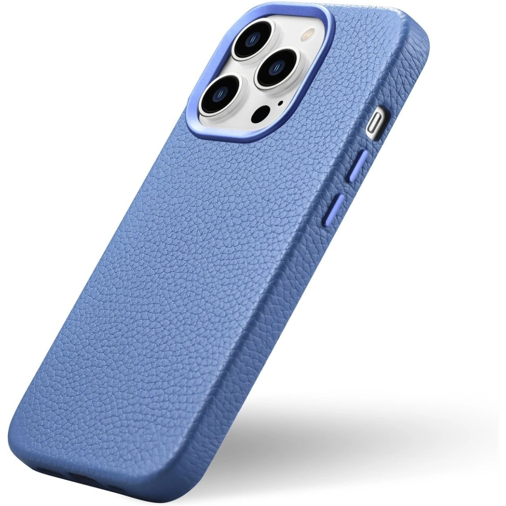 Etui iCarer Litchi Premium Leather MagSafe Apple iPhone 14 Pro jasnoniebieski