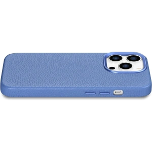 Kup Etui iCarer Litchi Premium Leather MagSafe Apple iPhone 14 Pro jasně modrý - ICR368 - {ean13} - Sklep Home Screen